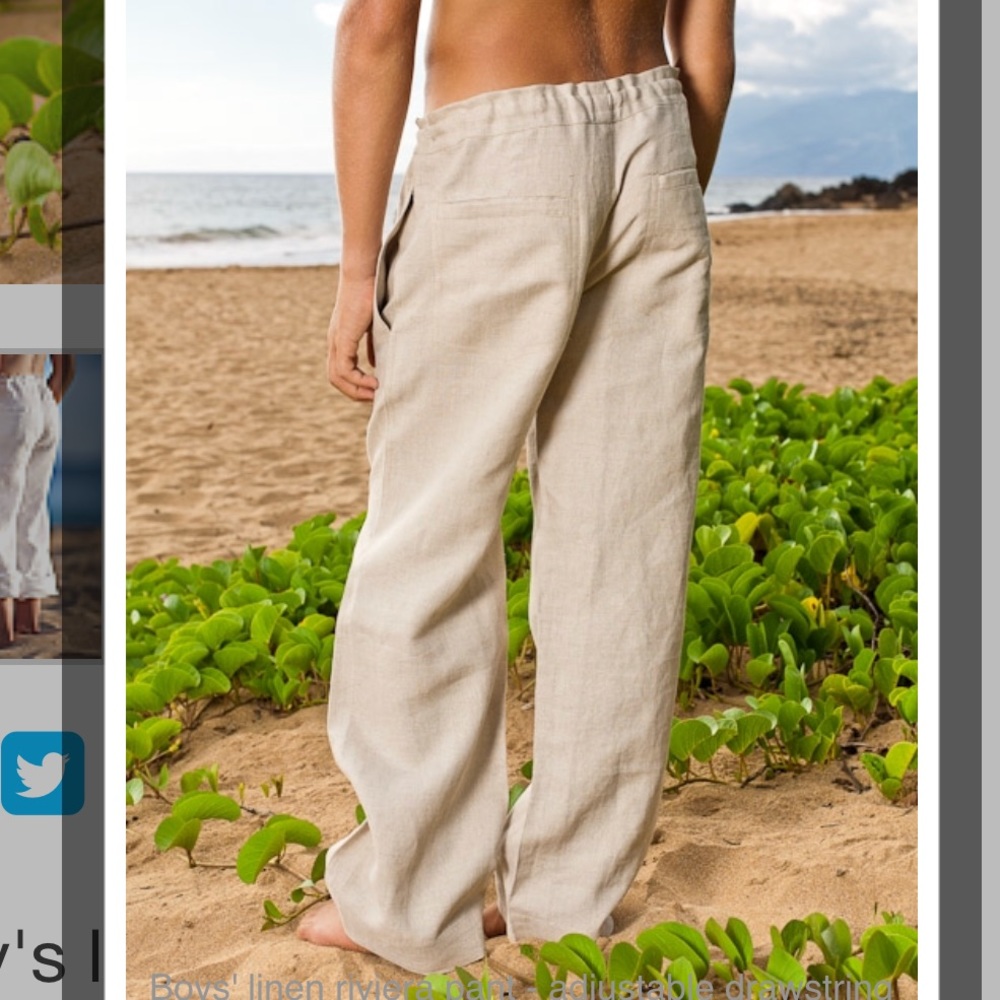 Boys Island Importer linen pants. Size 10